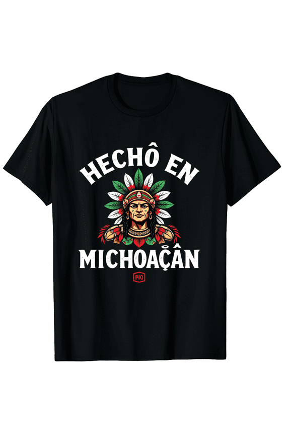 Michoacan Hecho En Aztec Warrior Mexico Men Women Short Sleeve Graphic T-Shirt, Mexican Pride Gift