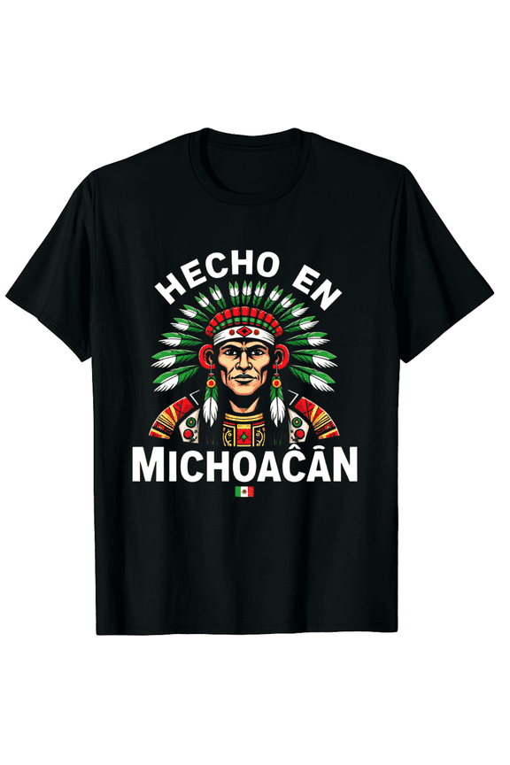 Michoacan Hecho En Aztec Warrior Mexico Men Women Short Sleeve Graphic T-Shirt, Travel Souvenir