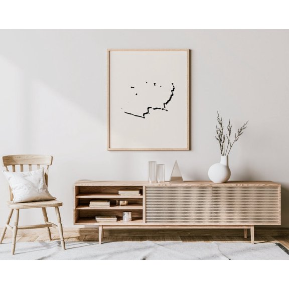 Michoacan Mexico Map Wall Art Print, Minimalist State Decor