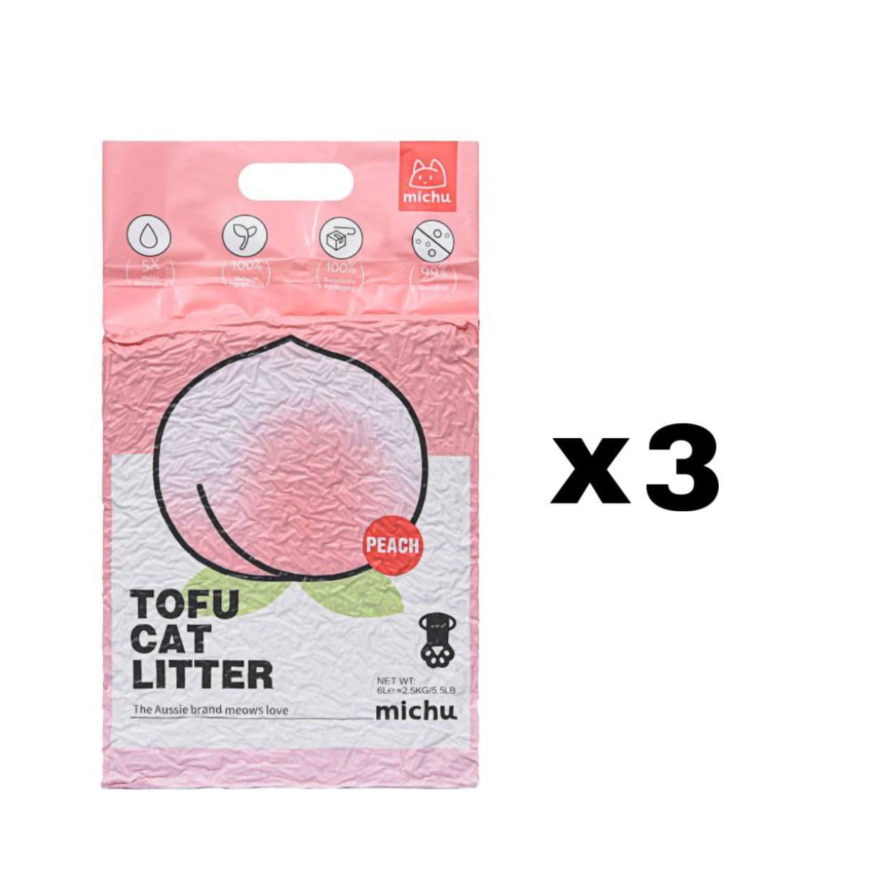 Michu Natural Clumping Tofu Cat Litter 2.5kg/6L