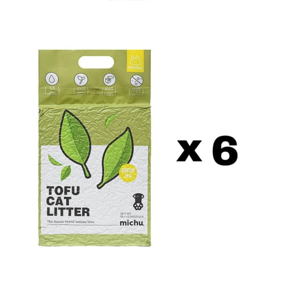 Michu Natural Clumping Tofu Cat Litter 5.5lb/88oz (Green Tea)