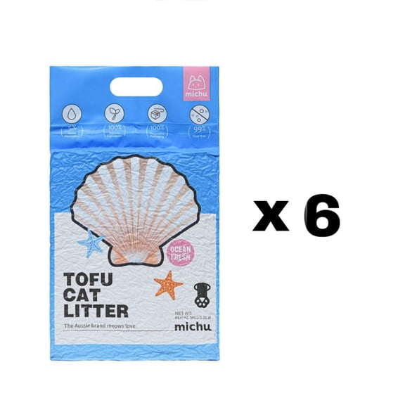Michu Natural Clumping Tofu Cat Litter 5.5lb/88oz (Ocean Fresh)