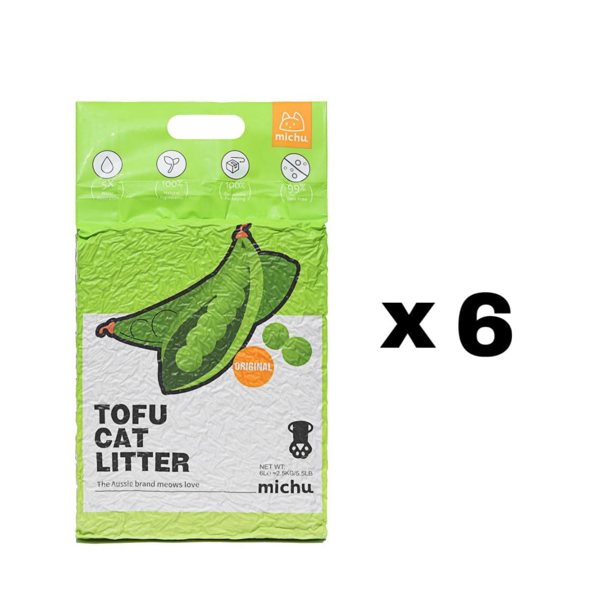 Michu Natural Clumping Tofu Cat Litter 5.5lb/88oz (Original)