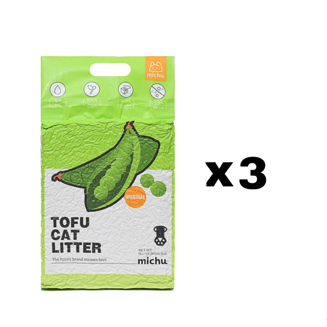 Michu Natural Clumping Tofu Cat Litter 5.5lb/88oz (Original)
