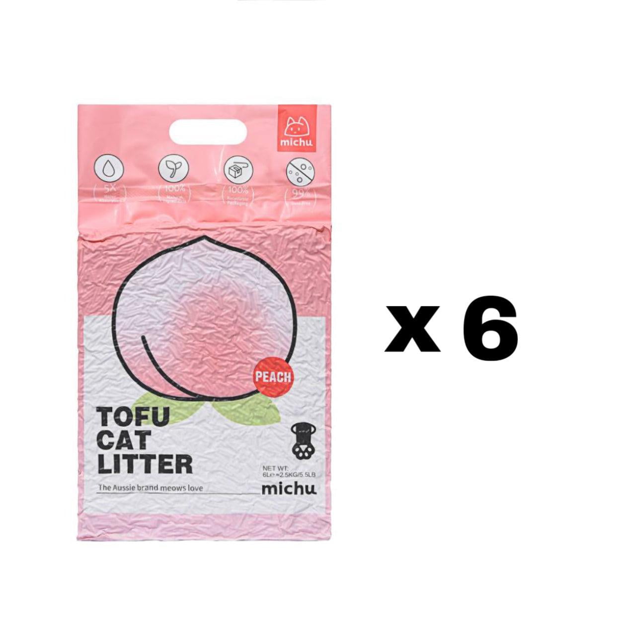 Michu Natural Clumping Tofu Cat Litter 5.5lb/88oz (Peach)