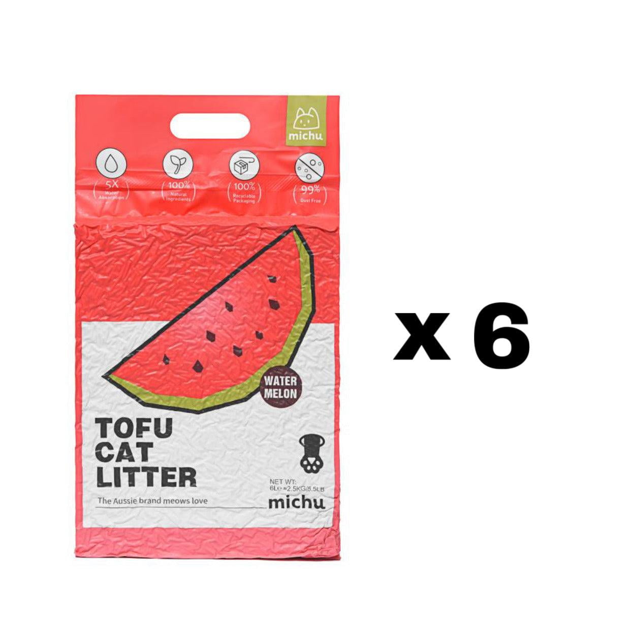 Michu Natural Clumping Tofu Cat Litter 5.5lb/88oz (Watermelon)