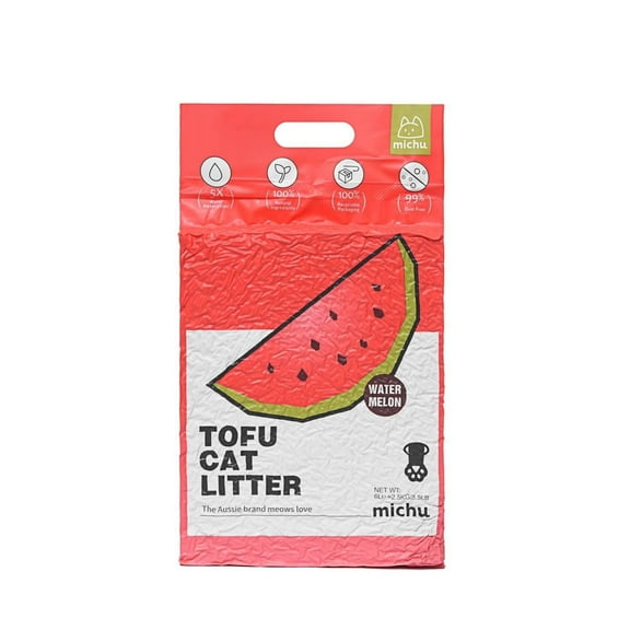 Michu Natural Clumping Tofu Cat Litter (Watermelon)