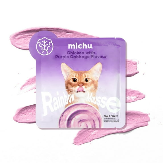 Michu Rainbow Mousse 5 Flavors- Complete Food/Wet Mixer and Topper 10pcs/Pack
