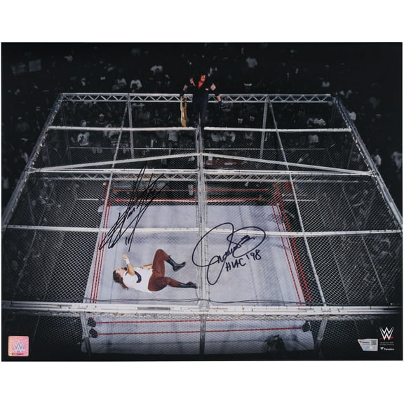 Mick Foley and The Undertaker WWE Autographed 16" x 20" Hell In A Cell Photograph with "HIAC '98" Inscription - Fanatics Authentic Certified