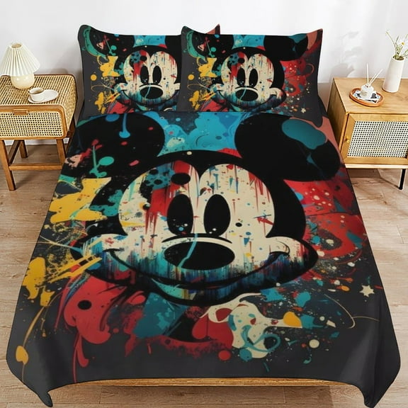 Mickey 3-Piece All Season Bedding Set, Comforter Set with Pillow Shams for Bedroom & Dorm Decor, Ideal Gifts for Women Men Teens Friends Family