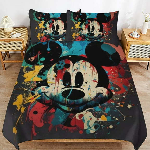 Mickey 3-Piece All Season Bedding Set, Comforter Set with Pillow Shams for Bedroom & Dorm Decor, Ideal Gifts for Women Men Teens Friends Family