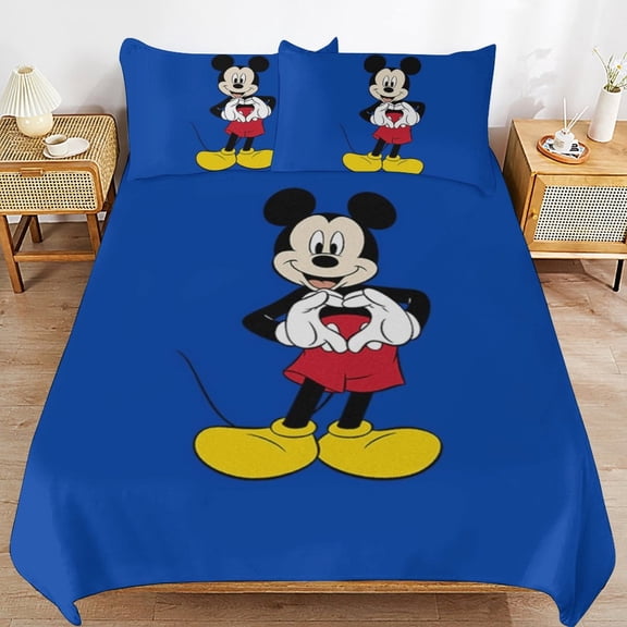 Mickey 3-Piece All Season Bedding Set, Comforter Set with Pillow Shams for Bedroom & Dorm Decor, Ideal Gifts for Women Men Teens Friends Family
