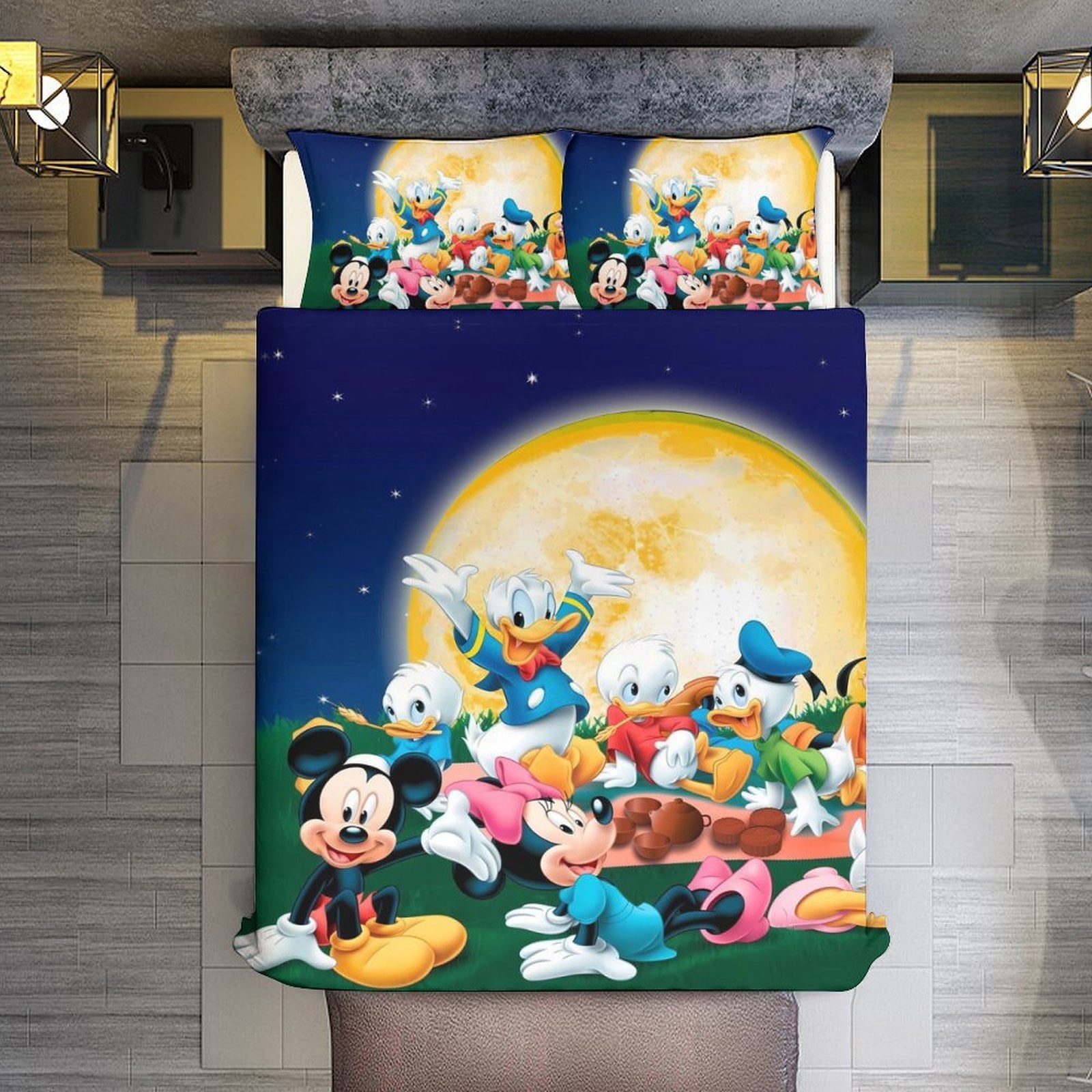Cartoon Mouse 3-Piece Bedding Set, Printed Quilt Set Twin Size, Full Size,Queen Size,King Size,for Men Women Children Boy Girl Teen Kids (1 Duvet Cover, 2 Pillowcases) Bed Set 79"x90"