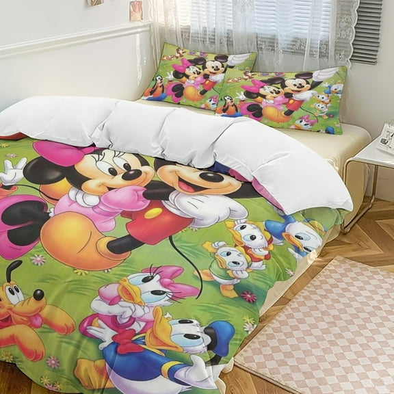 Mickey 3-piece Home Bed Set, Classic Cartoon Polyester Wash Student Dormitory Set