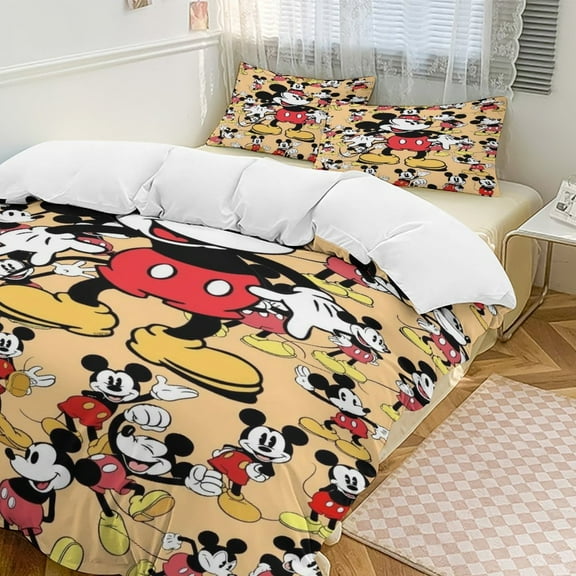 Mickey 3-piece Home Bed Set, Classic Cartoon Polyester Wash Student Dormitory Set