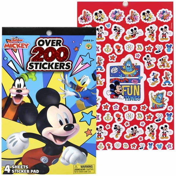 Mickey 4 Sheet Foil Cover Sticker Pad, 200+ Stickers- 1 PACK