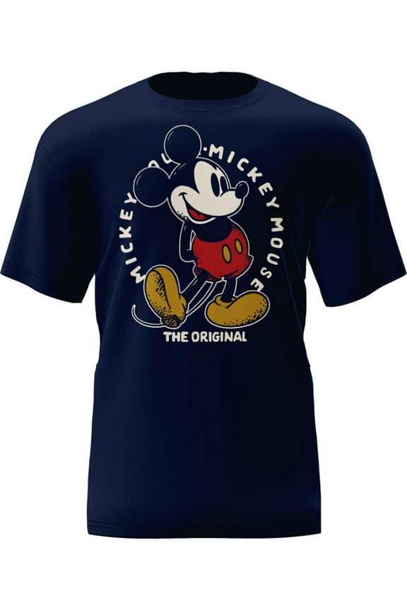 Mickey Mouse Navy Adult Tee Shirt, XS-2XL (Unisex)