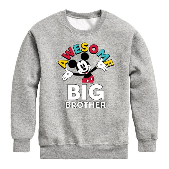 Mickey And Friends - Awesome Big Brother - Youth Crewneck Fleece Sweatshirt