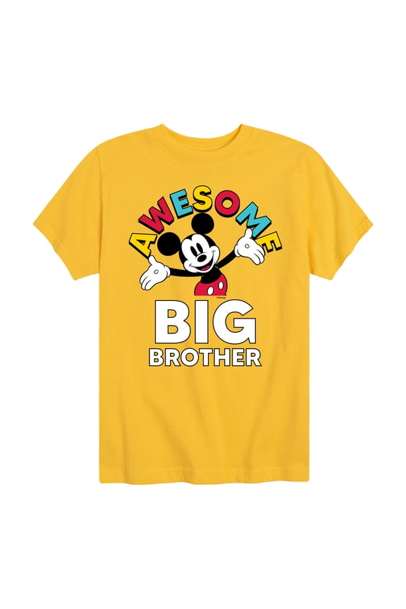 Mickey And Friends - Awesome Big Brother - Youth Short Sleeve Graphic T-Shirt