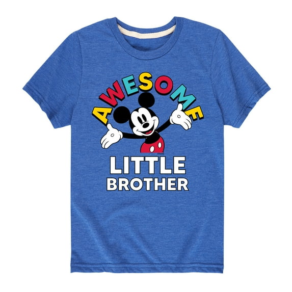 Mickey And Friends - Awesome Little Brother - Youth Short Sleeve Graphic T-Shirt
