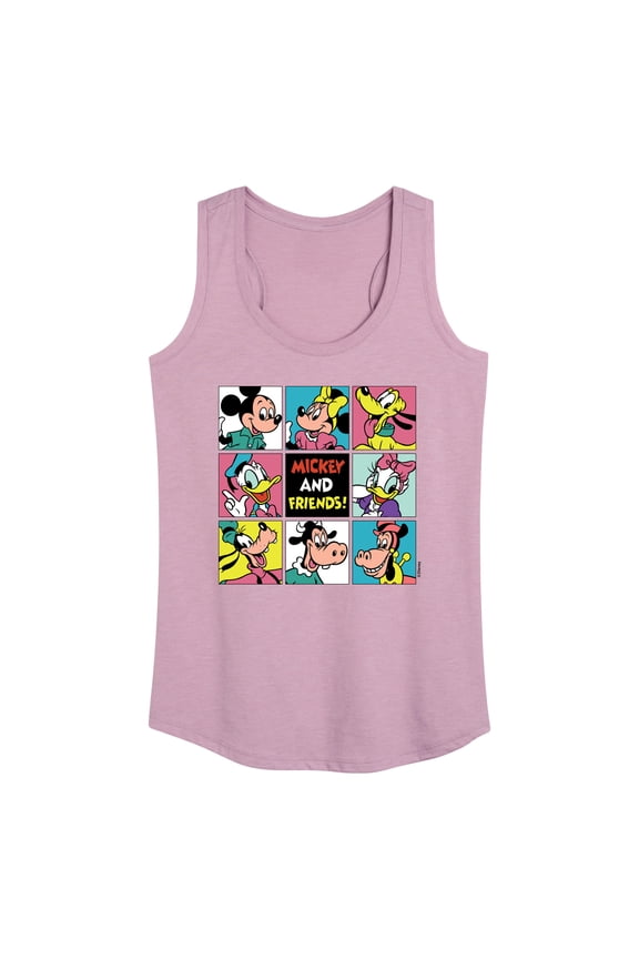 Mickey And Friends Grid - Women's Racerback Tank Top