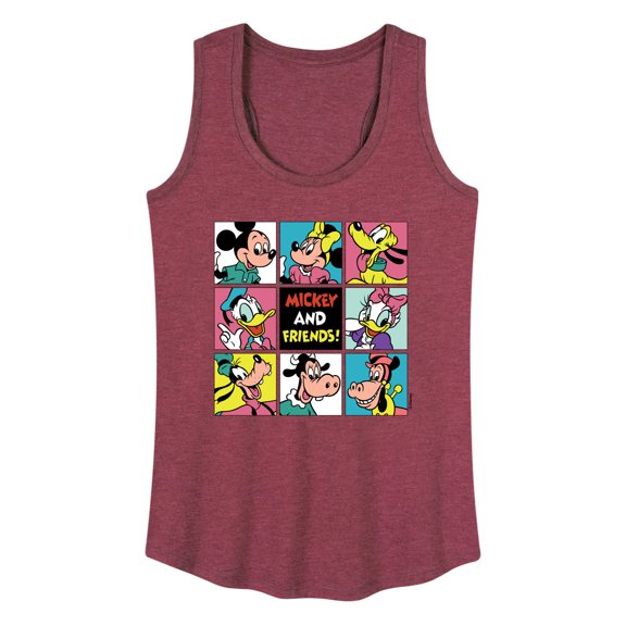 Mickey And Friends Grid - Women's Racerback Tank Top