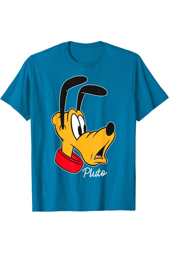 Mickey And Friends Pluto Big Face DTG Print Unisex T-Shirt,Sapphire Color,Size 5XL