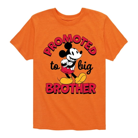 Mickey And Friends - Promoted Big Brother - Youth Short Sleeve Graphic T-Shirt