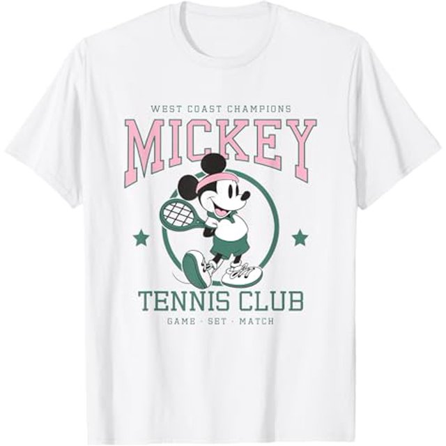 Mickey And Friends Retro Tennis Club Game Set Match TShirt