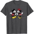 thumbnail image 1 of Mickey And Friends Valentine's Mickey & Minnie Heart DTG Print Unisex T-Shirt,Dark Heather Grey Color,Size 2XL, 1 of 5