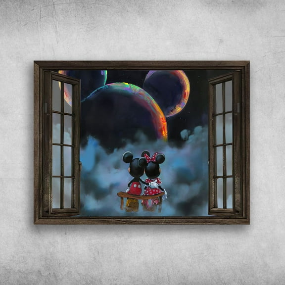 Mickey And Minnie, Love Couple, Window Poster 16 x 24 Inch Poster