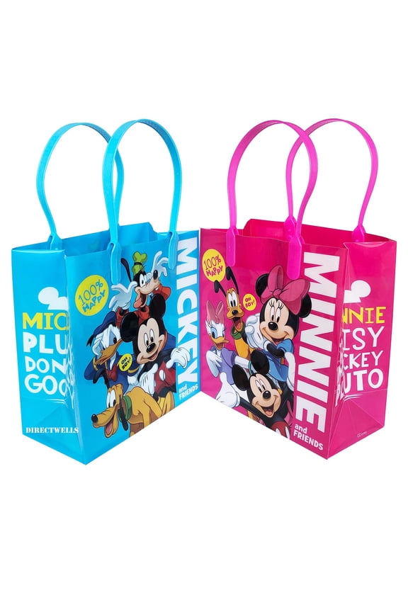 Mickey And Minnie Mouse Friends 100% Happy 12 Reusable Goodie Small Gift Bags 6"