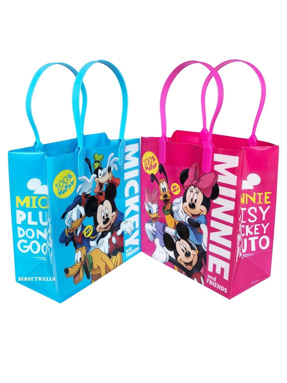 Mickey And Minnie Mouse Friends 100% Happy 12 Reusable Goodie Small Gift Bags 6"