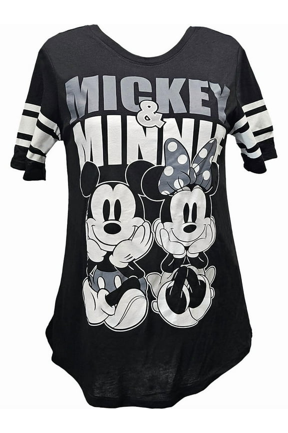 Mickey and Minnie Junior Football Tee, S-3XL (Women's)