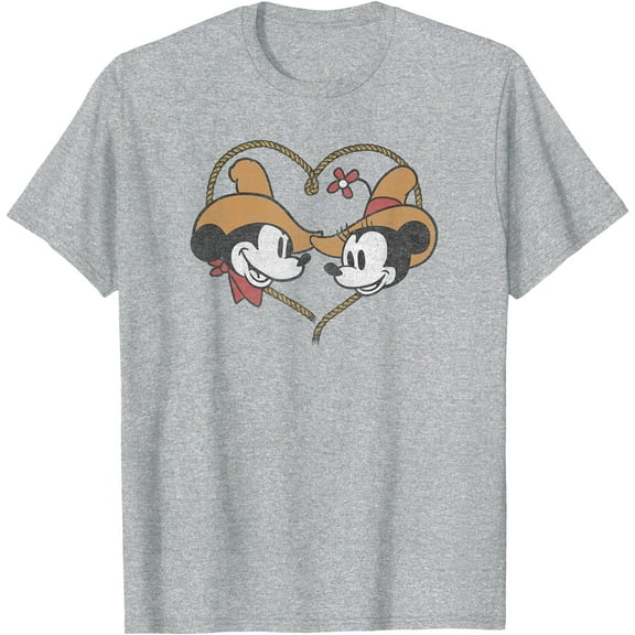Mickey And Minnie Vintage Western Sweethearts DTG Print Unisex T-Shirt