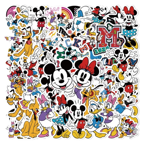 Mickey Anime Stickers (100 Pcs) Cartoon PVC Sticker, Gifts for Laptop ...