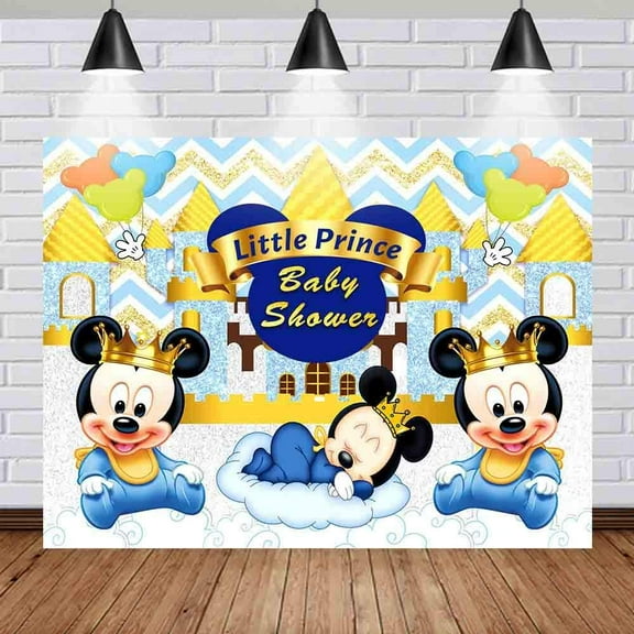 Mickey Baby Shower Backdrop Poster Movie Background for Photography Kids Birthday Party Supplies Banner Boys Birthday Party Decorations