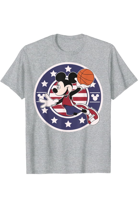 Mickey Basketball USA DTG Print Unisex T-Shirt