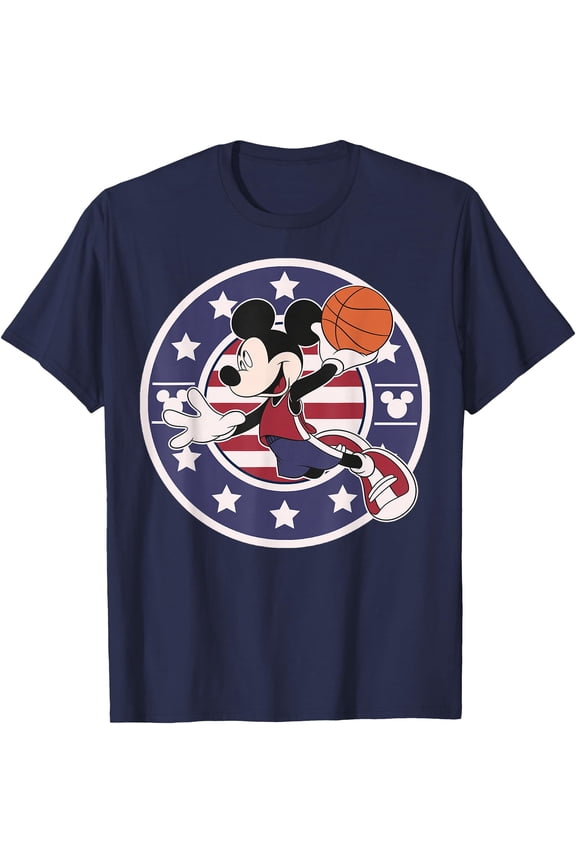 Mickey Basketball USA DTG Print Unisex T-Shirt