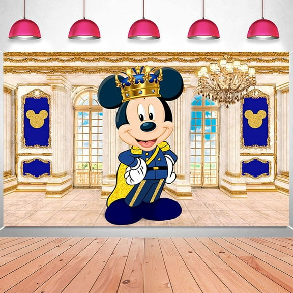 Mickey Birthday Party Banner,5 x 3ft Photography Background Vinyl Wall Decorations Supplies for Kids Boys Toddlers