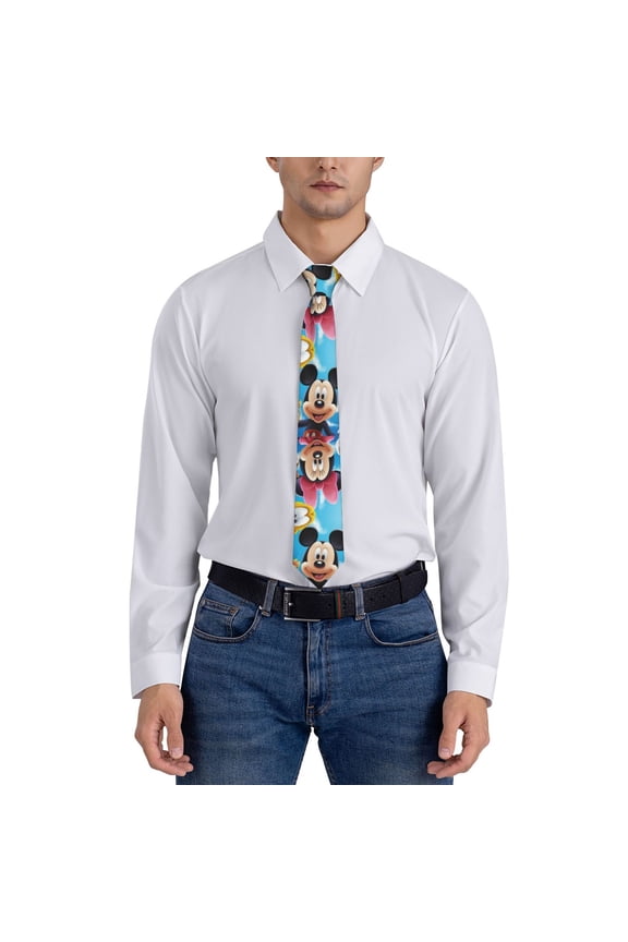 Mickey Blanket Men's Necktie Fashion Cool Printed Novelty Suit Neck Ties for Party Work Casual Holiday
