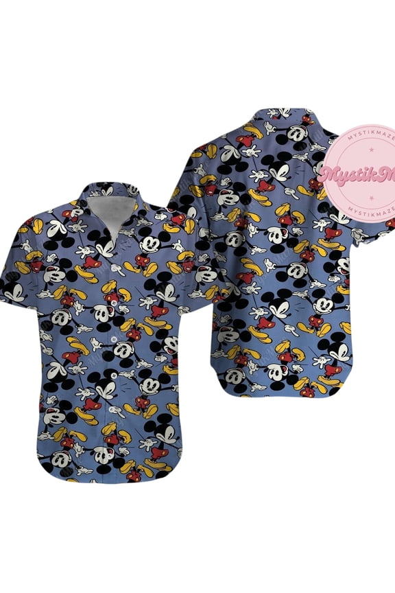 Mickey Button Shirt, Mickey Mouse Shirt, Mickey Hawaiian Shirt, Magic Kingdom Shirt, Tropical Mickey Button Up Shirt, Birthday Gift
