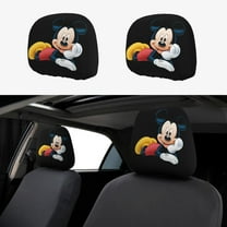 Mickey Car Headrest Cover Full Set of 2 PCS Universal Car Headrest Protector Soft Breathable Car Headrest Cover Fit Most Cars SUV Sedans Van Vehicles Auto Interior Accessories