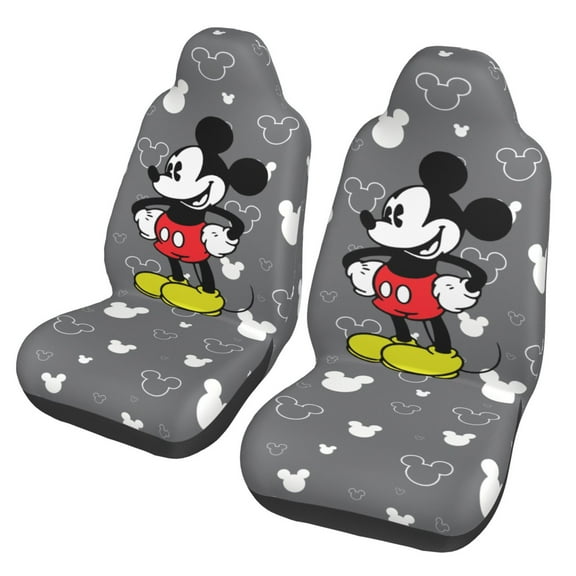 Mickey Car Seat Cover, 2PCS Vehicle Seat Universal Auto Front Seats Protector Fit Car SUV Sedan Truck for Women Men