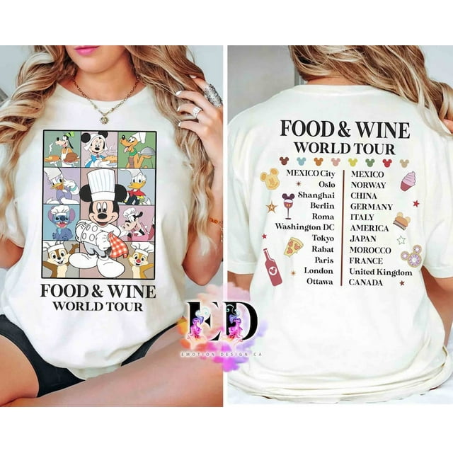 Mickey Chef And Friends Food And Wine Festival 2024 World Tour Tshirt