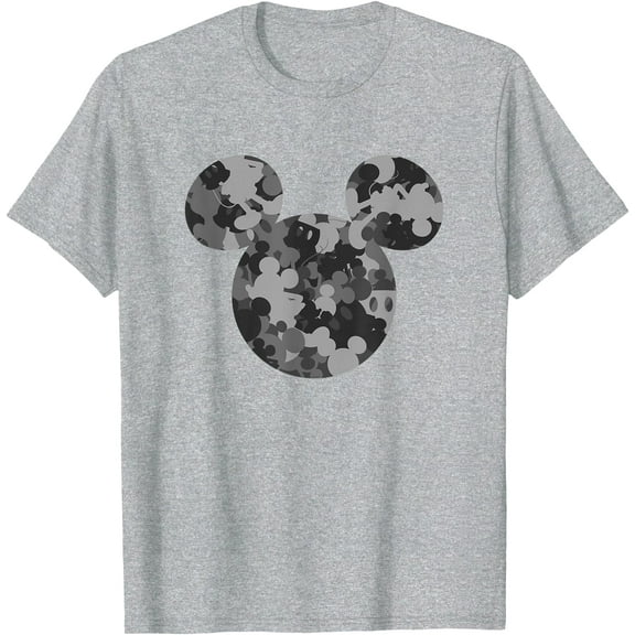 Mickey Face Camo Ear Shape DTG Print Unisex T-Shirt