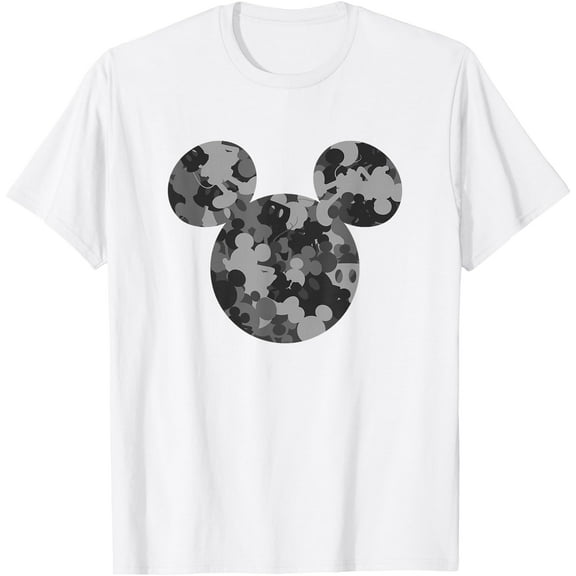 Mickey Face Camo Ear Shape DTG Print Unisex T-Shirt