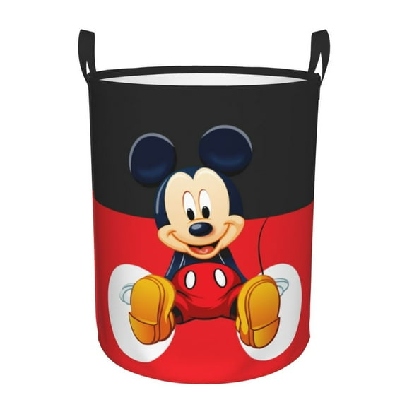Mickey Foldable Laundry Hamper Waterproof Storage Basket with Handle for Toy Collection Bedroom Bathroom Living Room(Small)