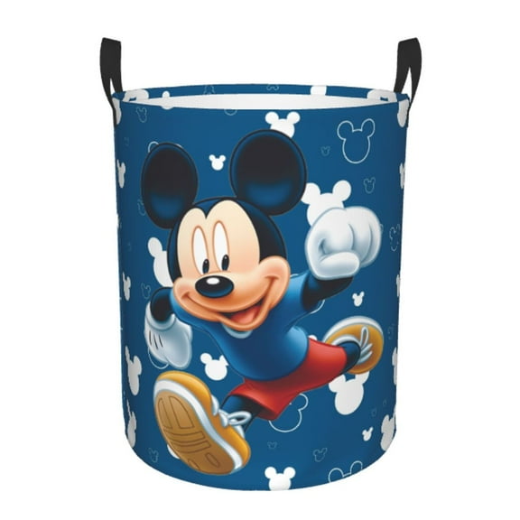 Mickey Foldable Laundry Hamper Waterproof Storage Basket with Handle for Toy Collection Bedroom Bathroom Living Room(Small)