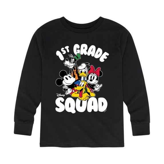 Mickey & Friends - 1st Grade Squad - Youth Long Sleeve Graphic T-Shirt